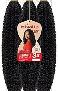 Outre Crochet Braids X-Pression Twisted Up 3X Springy Afro Twist 24″ (1-Pack, 1B)