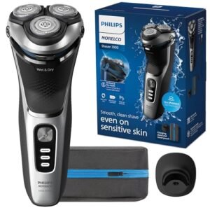 Philips Norelco Shaver 3900, Rechargeable Wet & Dry Shaver with Pop-up Trimmer, Charging Stand and Storage Pouch, S3341/92