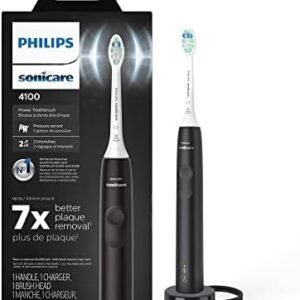 Philips Sonicare 4100 Power Toothbrush, Rechargeable Electric Toothbrush with Pressure Sensor, Black