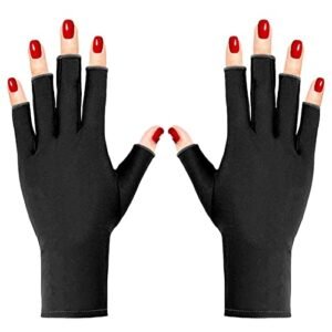 Pimoys UV Gloves for Gel Manicures UPF50+ Fingerless UV Light Gloves for Gel Nails,UV Nails Gloves Manicure Gloves UV Protection Gloves