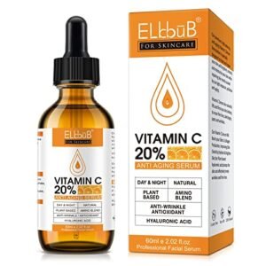 Premium 20% Vitamin C Serum For Face with Hyaluronic Acid, Retinol & Amino Acids – Boost Skin Collagen,Hydrate & Plump Skin, Anti Aging & Wrinkle Facial Serum 60ml