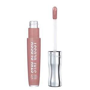 Rimmel Stay Glossy Lip Gloss – Non-Sticky and Lightweight Formula for Lip Color and Shine – 130 Blushing Belgraves, .18oz