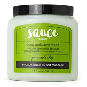 SAUCE BEAUTY Guacamole Whip Hair Mask – Deep Conditioning Hair Mask for All Hair Types w/Avocado, Honey & Argan Oil – 12 Fl Oz Hair Mask for Dry, Damaged & Frizzy Hair (Guacamole)