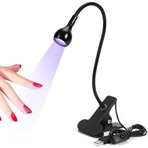 SAVILAND U V LED Nail Lamp – Mini Led Nail Lamp Gel X Lamp for Nails with Securing Clip Rotatable Led Light for Nails for Curing Gel Polish U V Nail Gels Manicure Home DIY, Black