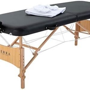 SIERRA COMFORT All-Inclusive Portable Massage Table (Black), SC-901, 27.95″D x 72.05″W x 33.07″H