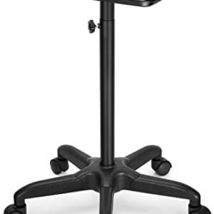 Salon Tray Cart Premium Aluminum Tattoo Tray Rolling Trolley Adjustable Height Storage Utility Cart for Clinic Spa Rolling Tray (Black)