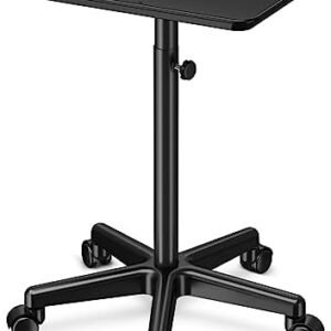 Salon Tray on Wheels – Premium Aluminum Tattoo Tray Rolling Trolley – Adjustable Salon Service Rolling Tray Hairdresser Cart with Clinic Spa Rolling Tray Wheels (Black)