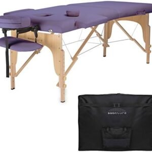 Saloniture Professional Portable Folding Massage Table with Carrying Case – Lavender