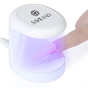 Saviland Mini Nail Lamp, Quick-Dry Gel Nail Lamp 16W, Portable U V Light for Easy and Fast Nail Extension, U V LED Curing Lamp for Manicure Starters DIY Nail Art