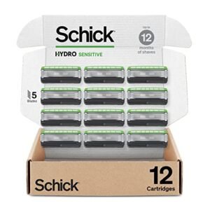 Schick Hydro Sensitive Razor Refills for Men, 12 Count