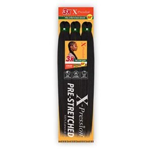 Sensationnel Braids XPRESSION 3X Pre-Stretched Braid 58″ (1-pack, 1B)