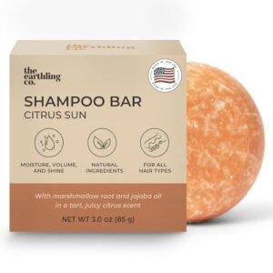 Shampoo Bar – Promote Hair Growth, Strengthen & Volumize All Hair Types – Paraben & Sulfate Free formula with Natural, Vegan Ingredients for Dry Hair (Citrus Sun, 3 oz)