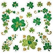 Shamrock Glitter Body Jewelry – 7.75″ x 6″ (Pack of 1) – St. Patrick’s Day Celebration with Assorted Non-Toxic Designs – Sparkle in Parades, Parties & More