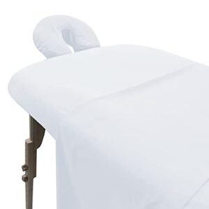 Soft Microfiber Massage Table Sheets Set 3 Piece Set – Includes Massage Table Cover, Massage Fitted Sheet, and Massage Face Rest Cover (White)