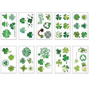 St. Patrick’s Day Tattoos 120 pcs Temporary Shamrock Tattoos 20 Set for St. Paddy’s day Irish Tattoo Sticker Clover Tattoos Parade Party Favors Decorations