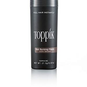 Toppik Hair Building Fibers, Dark Brown, 27.5g, Fill In Fine or Thinning Hair, Instantly Thicker, Fuller Looking Hair, 9 Shades for Men and Women , 0.97 Oz (Pack of 1)