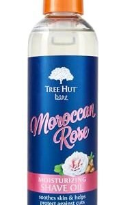 Tree Hut Bare Moroccan Rose Moisturizing Shave Oil, 7.7 fl oz, Gel-to-Oil Formula, Ultra Hydrating Barrier for a Close, Smooth Shave, For All Skin Types