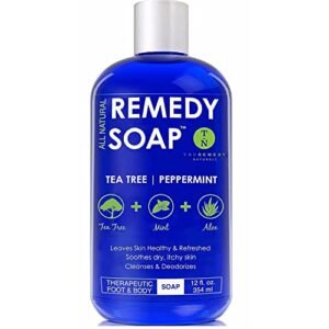 Truremedy Naturals Remedy Tea Tree Oil Body Wash – Body Wash That Helps Body Odor, Ringworm, & Skin Irritations – Tea Tree Soap Body Wash (1 pk, 12 oz)