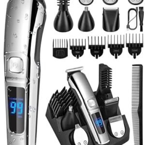 Ufree Beard Trimmer for Men, Electric Razor, Nose Hair Trimmer, Cordless Hair Clippers Shavers for Men, Mustache Body Face Beard Grooming Kit, Gifts for Men Husband Father, Waterproof