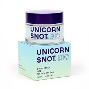 Unicorn Snot BIO Glitter Holographic Face & Body Glitter Gel: Face Glitter Makeup, Hair Glitter, Festival Rave and Anime Cosplay – Vegan & Cruelty Free, 1.7 oz (Galaxy)