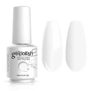 Vishine Gelpolish Professional UV LED Soak Off Varnish Color Gel Nail Polish Manicure Salon Pure White (1433)