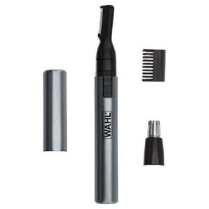 Wahl Micro Groomsman Battery Personal Trimmer for Hygienic Grooming with Rinseable, Interchangeable Heads for Eyebrows, Neckline, Nose, Ears, & Other Detailing – 05640-600