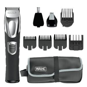 Wahl USA Rechargeable Lithium Ion All in One Beard Trimmer for Men with Detail and Ear & Nose Hair Trimmer Attachment – Model 9854-600B