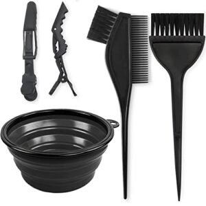 Yexixsr 5Pcs Professional Salon Hair Coloring Dyeing Kit, hair bleach kit hair coloring tool with Hair Dye Brush, Hair Color Bowl, Hair Clips