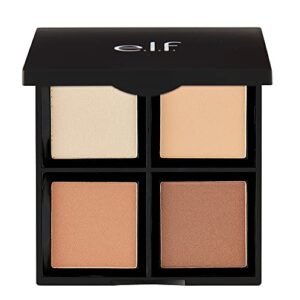 e.l.f., Contour Palette, 4 Shades, Customizable, Easy to Apply, Sculpts, Shades, Brightens, Light/Medium, Infused with Vitamin E, All-Day Wear, 0.56 Oz