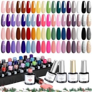 modelones 40 PCS Gel Nail Polish Set, 36 Colors Gel Polish All Seasons Collection with Base & Top Coat DIY Salon Home Easter Gifts for Women Girl