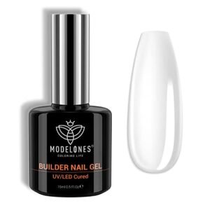 modelones Builder Nail Gel, 7-in-1 Clear Gel Builder for Nail Thickening, LED Nail Lamp Cured Hard Gel Nail Strengthener Extension Gel Base Rhinestone Nail Glue Gel in a Bottle