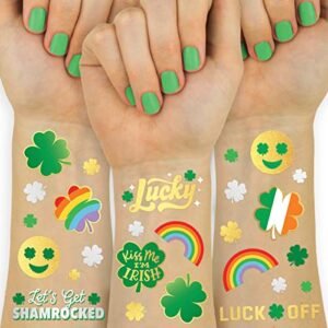 xo, Fetti St Patricks Day Temporary Tattoos – 54 Glitter Styles | Shamrock Supplies, Kiss Me I’m Irish Party, St Patty’s Day, Leprechauns Arts and Crafts