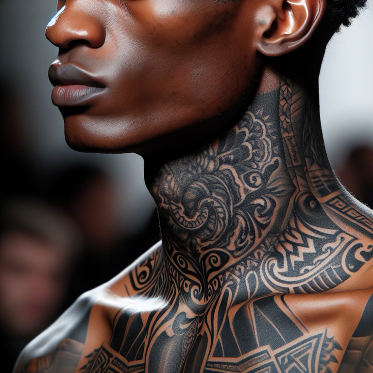 Neck Tattoo Trend at Men’s Fashion Week in Paris