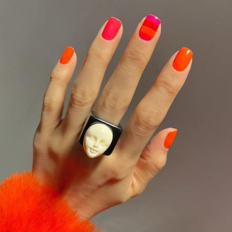 Get Bold with These 20 Trendy Orange Nail Designs for 2024